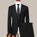 FiveFive Men's Fashion Business 3-osaline &uuml;likond Meeste kvaliteetne &uuml;likond Business Professionaalne noorte kontorit&ouml;&ouml;taja pidulik &uuml;likond XXXL must