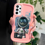 V&auml;rvitud mustriga Big Wave Edge pehmest silikoonmaterjalist Macaron telefoni&uuml;mbris, p&otilde;rutuskindel kaitsev kummist korpus Samsung Xiaomi Poco Redmi jaoks Samsung A30S roosa