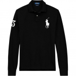 Polo Ralph Lauren &Uuml;hev&auml;rviline Suure Hobuse Tikitud Logoga Pikkade Varrukatega Polo S&auml;rk Meeste pealisr&otilde;ivad Must 710671951-002 XS