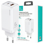 Usams Ład. Siec. 1Xusb-C+1Xusb T47 65W(Only Head) Pd Fast Charging Super Si Biały/White Cc153Tc02 (Us-Cc153)