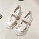 Platvorm Mary Jane V&auml;ikesed Nahast Kingad Naiste 2025 Uus Kevad K&otilde;rge Kontsaga Seelikuga Paelaga Paksu Kontsaga &Uuml;ksikud Kingad 35 must