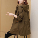 2024 Naiste Keskmise Pikkusega Petite Trench Coat - Populaarne Vaba Vabaaja Kevad/S&uuml;gis Stiil XXL (141-155 lbs)