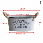 Vintage tsingitud metallist lillepott Aia rippuv r&otilde;duga taimepott k&auml;epidemega 1PC