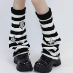 Naiste Gooti jalasoojendajad Gooti jalavarrukad Kawaii kottis triibulised s&auml;&auml;resoojad sokid Cosplay t&auml;navar&otilde;ivad One Size kaamel