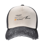 Fernando Alonso Signature Pesapallim&uuml;ts: Reguleeritav pestud vintage puuvillane teksane unisex naiste m&uuml;ts Adjustable
