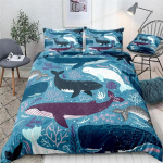 Ookeani Tekikoti Komplekt Sinivaal Voodipesukomplekt Mereelukas Voodipesu Triibuline Voodikomplekt Lastele Teismelistele Kodutekstiil Mikrokiust Voodipesu 70x133cm 2pcs
