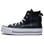 Converse Chuck Taylor All Star Lift Platvorm K&otilde;rged Ruudulised Naiste Tennised Roheline Navy Must A13879C 36.5