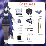 Ysir Impact Clorinde Cos Kost&uuml;&uuml;m Kahekordse R&otilde;hu M&auml;ngu Kost&uuml;&uuml;mikomplekt Impact Fontaine Cosplay M sinine