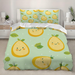 Avokaado voodipesukomplekt, 3D-mustriga pehme mikrokiust tekikott ja padjap&uuml;&uuml;rid 50 x 75 cm, lukuga 140x200cm