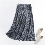 Naiste kvaliteetne Leopard Vintage Midi seelik, k&uuml;lgmine t&otilde;mblukk, Naiste &scaron;ikk s&auml;&auml;re seelikud S