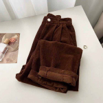 Retro k&otilde;rge v&ouml;&ouml;kohaga velvetist p&uuml;ksid naistele kevads&uuml;gis sirged, kausaalsed t&auml;ispikad p&uuml;ksid Korea mood kottis All Match mustad p&uuml;ksid 2XL