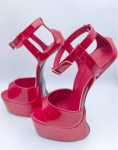 Moodsad 22CM K&otilde;rged Kiilud Platvormid Ilma Kontsadeta, Varbaava, Naiste Seksikad Suvised Kingad, Meeste Cosplay Sandaalid, Pahkluu Pandlaga, Must, Kohandatavad V&auml;rvid 39 pink