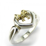 Used TIFFANY&Co. Ring Heart ribbon EU#50.5 Silver925/K18 yellow gold 3.5g Silver Yellow Gold
