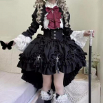 Gooti Lolita Kleidi Komplekt Y2k &Otilde;htupeo Kleit Vintage Cosplay Naistele XL punane