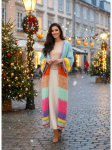 Boho Luksuslikult K&auml;sitsi Kootud Kellvarrukatega Heegeldatud Lahtine Kootud Kampsun Kimono Kardigan Naiste S&uuml;gis-Talve Mantel Ranna Kattekleit K292 L mitmev&auml;rviline