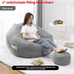 Oaistmega suur kott Mugav laisk diivanitool Linane lamamistool Diivan Kingitus Tatami 70*80cm tumehall v&auml;rv