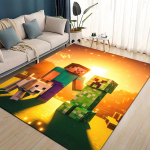 3D Minu Maailma Ehitusm&auml;ng Multikas Vaip Vaip Elutuppa Magamistuppa Kodu Diivani Kaunistus, Laste M&auml;ngimine Libisemisvastane P&otilde;randamatt 60x90cm( 23x35in )