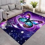 Unistav lilla liblikamustriga vaip elutuppa magamistuppa piirkonnavaibad laste tuppa m&auml;nguvaip multifilm 3D-tr&uuml;kiga laste m&auml;ngumattid 40x60cm purple