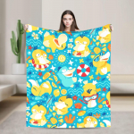 Psyduck Manga flanelltekk Pehme soe visketekk diivanile voodile reisimiseks kontorisse Uudne voodikate diivanvoodi kate 30x40in