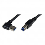 USB 3.0 SuperSpeed A-st B-ni 90-kraadise nurga all painutatud kaabel M/M - 1 m - Must - STARTECH