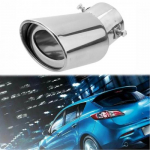 Car Muffler Tip Exhaust Stainless Pipe Steel Chrome Effect Fit 1.75-2.5 inch D