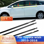 4 tk/komplekt Toyota 2010-2016 jaoks Aknaklaasi ilmastikuribad Sobiv Must Aknaklaasi Kummist Tihendusriba Autotarvikud Dekoratiivribad