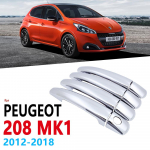 Peugeot 208 tarvikute GTI MK1 2012~2018 kleebiste stiil 2013 2014 2015 aktiivne autotarvikute kroomitud k&auml;epidemete katte trimm 1 Keyholes 2 door
