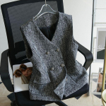 &Scaron;ikk ja trendikas vintage stiilis kaherealine naiste vestiga jakk, ideaalne igap&auml;evaseks kandmiseks XXL hall