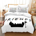 Friends Klassikaline Voodipesu Komplekt Pehme 2/3tk Tekikate Voodikatted Voodipesu jaoks &Uuml;heinimese Kuninganna Tekikate Padjap&uuml;&uuml;riga Eu Single135x200cm black