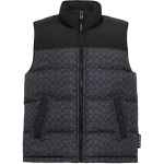 Coach FW24 Logo Spleissitud T&otilde;mblukuga Seisukrae Varrukateta Puhverjakk Meeste &uuml;ler&otilde;ivad S&uuml;si-hall CU801-R8E XS black