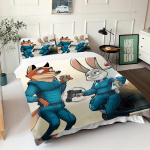 Zootopia Judy Nick Tekikate Komplekt Tekk Voodipesu 3D Laste Voodipesu Komplekt 3-osaline 1 Tekikate Kuninglik Suurus US Twin(172*218cm)3pcs