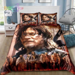 Walking Dead Daryl Dixoni tiibade m&auml;rk Voodipesukomplekt &Uuml;he-, Twin-, T&auml;is-, Queen-, King-suuruses Voodikomplekt T&auml;iskasvanud Poiste Magamistuba 3D-tr&uuml;kk EU Single(135*200cm)3pcs