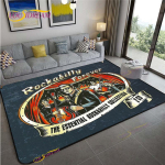 Retro Rockabilly Hip Hop Muusika K&ouml;&ouml;gi Koridori Vaip Vaip Elutoa Magamistoa P&otilde;randamatt Suur Libisemiskindel K&ouml;&ouml;givaip Alfombra 40x60cm gray