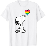 P&auml;hklid - Snoopy Pride Month Vikerkaare S&uuml;da T-s&auml;rk S valge