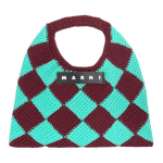 Marni Market Teemantseeria Kangast Toidukott V&auml;ike Naiste kotid Roheline Punane SHMH0050A0FW305CHB41 Basic Set (Bag+Dust Bag)