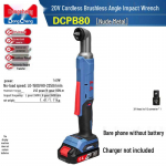 Dongcheng 20V juhtmeta harjadeta nurk-rat&scaron;ettv&otilde;ti CN pistikuga (adapter kaasas)