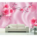 Tapeet 3D Roosa Roos Viinapuu Tv Taust Seinatapeet Elutoa Magamistoa Kaunistus 3D Tapeet 200 cm(W) x 140 cm(H)