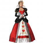 8112 #Halloweeni Cosplay Pikk Kuninganna Kost&uuml;&uuml;m, Kaardim&auml;ngu Kuninganna Kost&uuml;&uuml;m Printsessi Kost&uuml;&uuml;m One size fits all punane