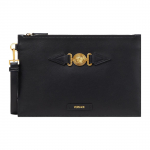 Versace Medusa Detail Logo Plaaster T&otilde;mblukuga Sulgemine Nahast Sidur Meeste Sidur Must 1006243-1A03190-1B00V Basic Set (Bag+Dust Bag)