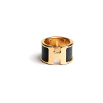 Herm&egrave;s Olympe ainulaadne avangardne tipptasemel metalls&otilde;rmus unisex r&otilde;ngad mustad H500059FC89M S