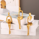 3 tk Abstraktsed figuurid Vaigust kuju Kullam&otilde;tleja skulptuur Ornament Kunst Istumisasend Tegelaste kujud Koduriiuli kaunistused oranž