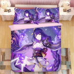 Anime tegelane, Mikrokiust voodipesukomplektid, Laste voodipesu t&otilde;mblukuga Toakujundus Tekikott teismelistele t&auml;iskasvanutele Lilla&lsquo; 90x200cm