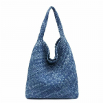Yijinyuan Denim Suure mahutavusega ostukott Naistele Kvaliteetne k&auml;sitsi kootud Ema-laps Ni&scaron;itoode 30cm