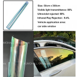50x300cm VLT 76% Roheline Kameeleon Auto K&uuml;lgakna Toonimine, L&auml;bipaistev V&auml;rvimuutev P&auml;ikesekaitsekile Auto Akende Toonimiskile UV-blokeering 99% 50x300cm