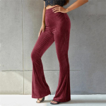 Uued stiilsed p&uuml;ksid naistele k&otilde;rge v&ouml;&ouml;kohaga Slim Fit Vintage Fashion Flare p&uuml;ksid elastsed p&uuml;ksid 2XL kuld/aprikoosi