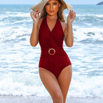 Suvised &uuml;hes t&uuml;kis ujumis&uuml;likonnad Body Ujumiskost&uuml;&uuml;mid Naiste Push Up Bikiinid Ujumisriided Ujumisriided Naiste rannar&otilde;ivad S punane