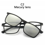 6 in 1 Polarized Myopia P&auml;ikeseprillid Meeste Naised Magnetklambriga prillid TR90 Optical Receptprillide raamid -0,5 ~ -10 -125(-1.25) gray