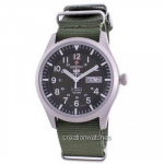 Renoveeritud Seiko 5 Sports Military Automaatne SNZG09K1-var-NATO9 100M Meeste K&auml;ekell roheline