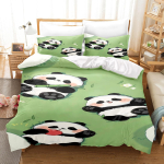 Panda Tekikoti Komplekt Tekk Voodipesu Komplektid 3D Laste Voodipesu Komplekt &Uuml;heinimese Suurus Kuninglik 200x200cm beige
