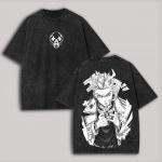 Gachiakuta Unisex Naiste Pesitud T-s&auml;rk &Uuml;le suuruse Yk Puuvillane L&uuml;hikeste varrukatega Retro Streetwear Harajuku Hip Hop T-s&auml;rk FeUnisex Unisex R&otilde;ivad L